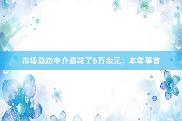 市场动态中介费花了6万余元；本年事首