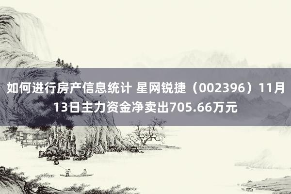 如何进行房产信息统计 星网锐捷（002396）11月13日主力资金净卖出705.66万元