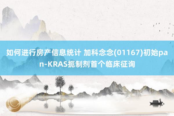 如何进行房产信息统计 加科念念(01167)初始pan-KRAS扼制剂首个临床征询