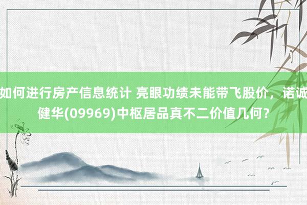 如何进行房产信息统计 亮眼功绩未能带飞股价，诺诚健华(09969)中枢居品真不二价值几何？