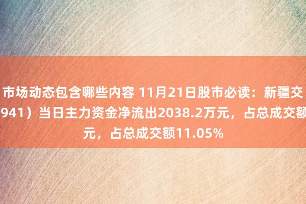 市场动态包含哪些内容 11月21日股市必读：新疆交建（002941）当日主力资金净流出2038.2万元，占总成交额11.05%