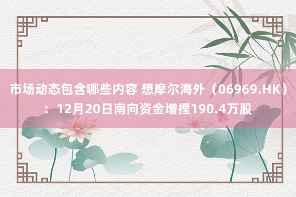 市场动态包含哪些内容 想摩尔海外（06969.HK）：12月20日南向资金增捏190.4万股