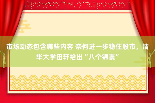 市场动态包含哪些内容 奈何进一步稳住股市，清华大学田轩给出“八个锦囊”