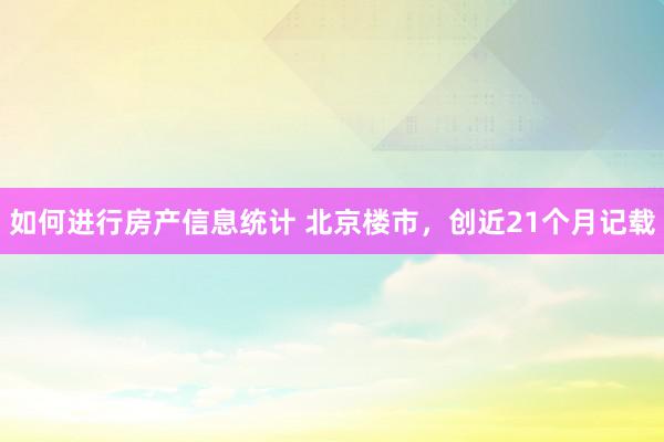 如何进行房产信息统计 北京楼市，创近21个月记载