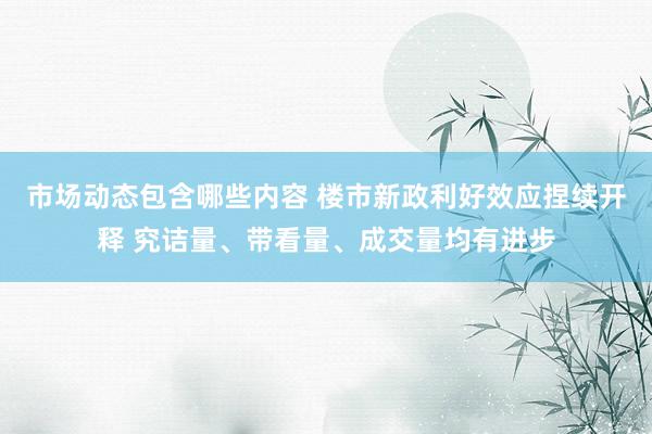 市场动态包含哪些内容 楼市新政利好效应捏续开释 究诘量、带看量、成交量均有进步