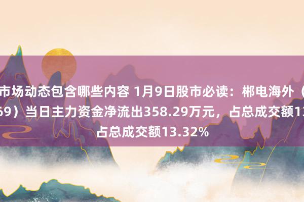 市场动态包含哪些内容 1月9日股市必读：郴电海外（600969）当日主力资金净流出358.29万元，占总成交额13.32%