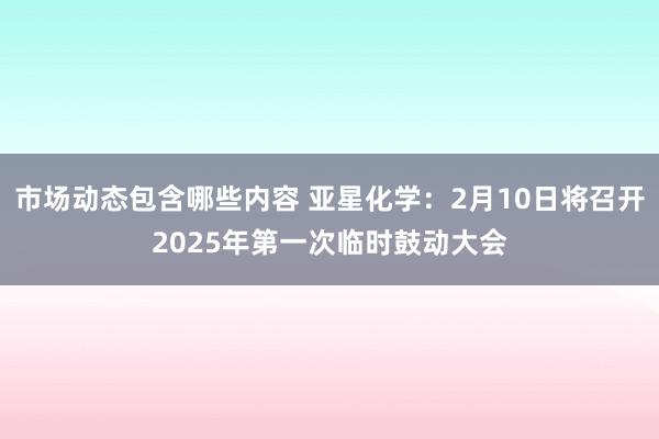 市场动态包含哪些内容 亚星化学：2月10日将召开2025年第一次临时鼓动大会