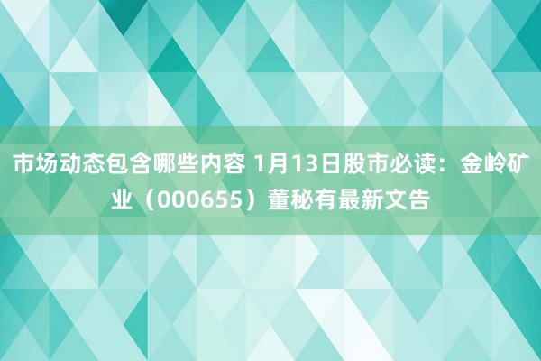 市场动态包含哪些内容 1月13日股市必读：金岭矿业（000655）董秘有最新文告