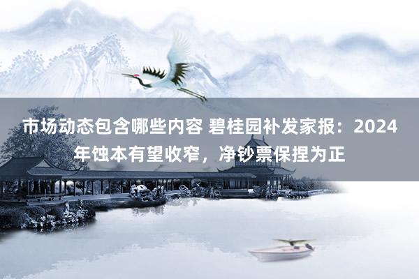 市场动态包含哪些内容 碧桂园补发家报：2024年蚀本有望收窄，净钞票保捏为正