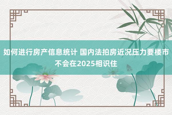 如何进行房产信息统计 国内法拍房近况压力要楼市不会在2025相识住