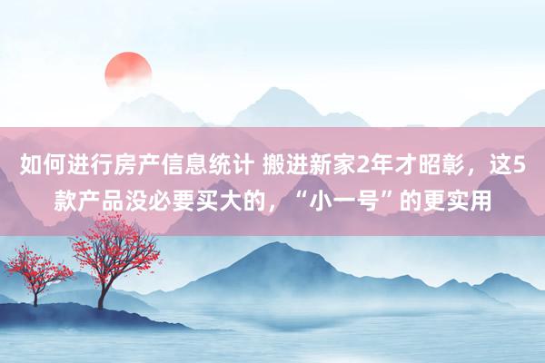 如何进行房产信息统计 搬进新家2年才昭彰，这5款产品没必要买大的，“小一号”的更实用