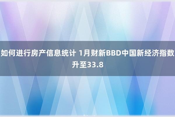 如何进行房产信息统计 1月财新BBD中国新经济指数升至33.8