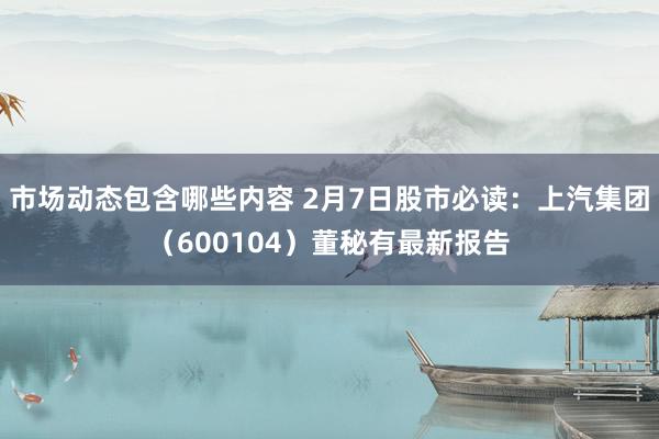 市场动态包含哪些内容 2月7日股市必读：上汽集团（600104）董秘有最新报告