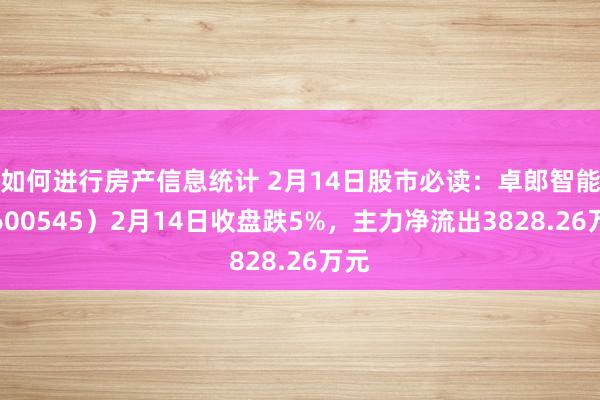 如何进行房产信息统计 2月14日股市必读：卓郎智能（600545）2月14日收盘跌5%，主力净流出3828.26万元