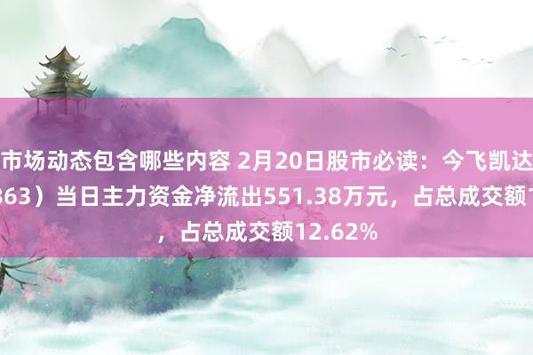 市场动态包含哪些内容 2月20日股市必读：今飞凯达（002863）当日主力资金净流出551.38万元，占总成交额12.62%