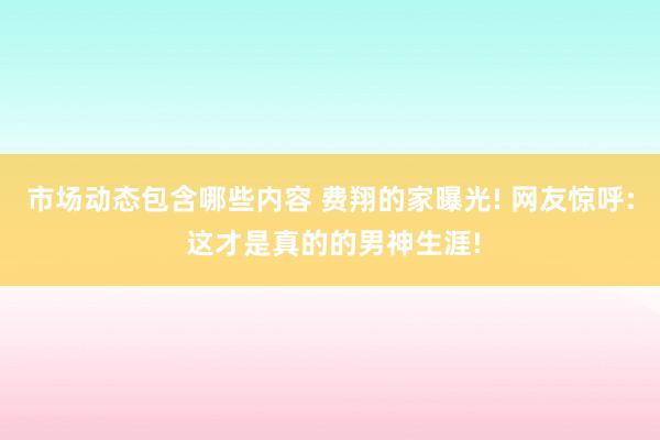 市场动态包含哪些内容 费翔的家曝光! 网友惊呼: 这才是真的的男神生涯!