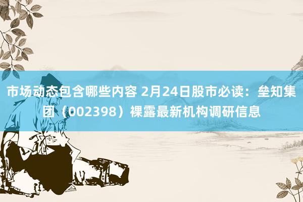 市场动态包含哪些内容 2月24日股市必读：垒知集团（002398）裸露最新机构调研信息