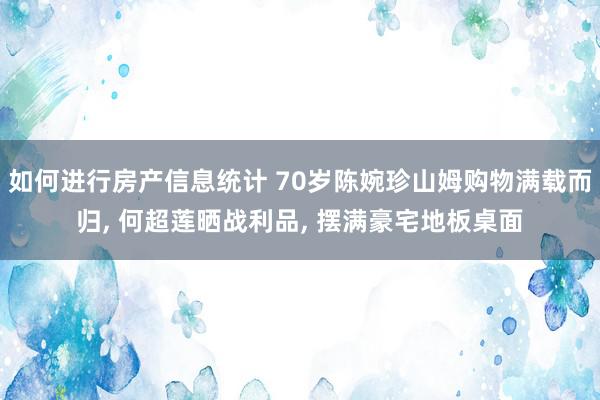 如何进行房产信息统计 70岁陈婉珍山姆购物满载而归, 何超莲晒战利品, 摆满豪宅地板桌面