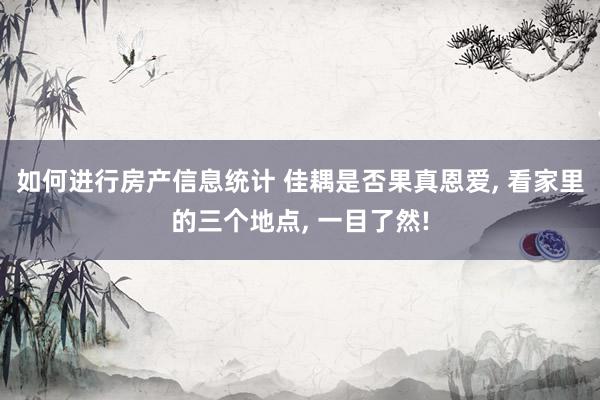 如何进行房产信息统计 佳耦是否果真恩爱, 看家里的三个地点, 一目了然!