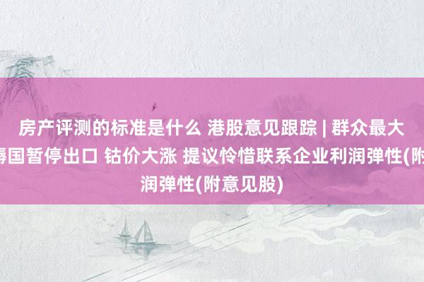 房产评测的标准是什么 港股意见跟踪 | 群众最大的钴坐褥国暂停出口 钴价大涨 提议怜惜联系企业利润弹性(附意见股)